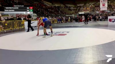 Novice Boys - 92 lbs Champ. Round 1 - Juan Esprio, Turlock Wrestling Club vs Dexter Flahive, Fallbrook Wrestling Club