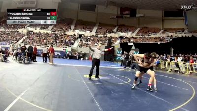 132-D4 5th Place Match - Mason Orona, Round Valley High School vs YOVANNI SUAREZ, Mogollon High School