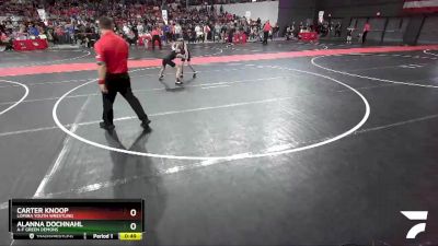 70 lbs Cons. Round 3 - Carter Knoop, Lomira Youth Wrestling vs Alanna Dochnahl, A-F Green Demons