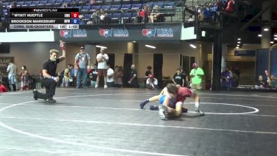 92 lbs Cons. Sub-quarters - Wyatt Hueftle, Cozad Wrestling Club vs Brookson Marksbury, Michigan Premier WC