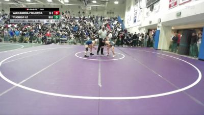 Girls 135 lbs Quarterfinal - Alexandra Figueroa, Everett Alvarez Girls vs Tuongvi Le, Milpitas Girls