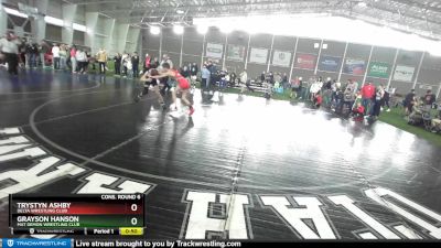 92 lbs Cons. Round 6 - Grayson Hanson, Mat Demon Wrestling Club vs Trystyn Ashby, Delta Wrestling Club