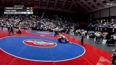 144-3A 5th Place Match - Domingo Velasquez, Gilmer County vs Avery Jones, North Hall