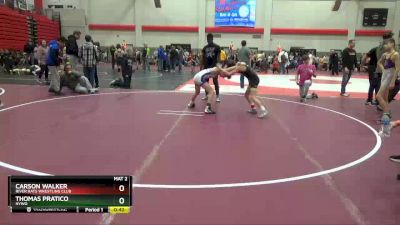 85 lbs Cons. Round 2 - Carson Walker, River Rats Wrestling Club vs Thomas Pratico, HYWO