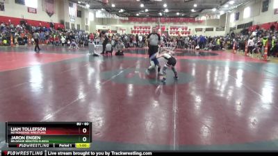 60 lbs Cons. Round 3 - Liam Tollefson, No Nonsense Wrestling vs Jaron Engen, Belgrade Brooten Elrosa