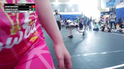 96 lbs Cons. Semi - Andalyn Allen, Unattached vs Kevin Mathews, C2X