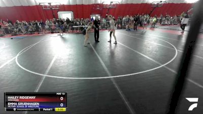 138 lbs Round 2 - Hailey Ridgeway, Wisconsin vs Emma Gruenhagen, Victory School Of Wrestling