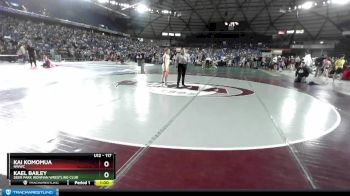 117 lbs Cons. Semi - Kai Komomua, NWWC vs Kael Bailey, Deer Park Ironman Wrestling Club