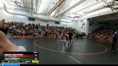 98 lbs Champ. Round 1 - Caius Porrello, Laurel Middle School vs Griffin Mortensen, Cody Middle School