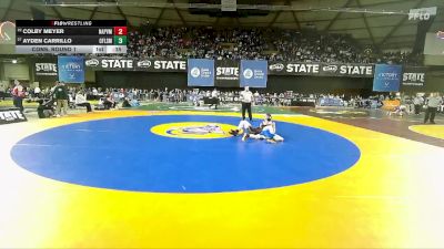Boys 1B/2B 120 Cons. Round 1 - Colby Meyer, Napavine vs Ayden Carrillo, Chief Leschi