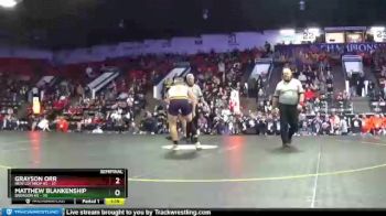 189 lbs Semifinals (8 Team) - Matthew Blankenship, Bronson HS vs Grayson Orr, New Lothrop HS