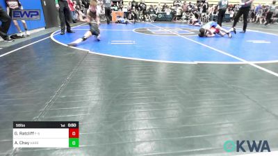 58 lbs Consi Of 8 #2 - Gunnar Ratcliff, F-5 Grappling vs Adalena Chay, Harrah Little League Wrestling