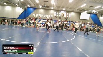 88 lbs Quarterfinal - Kreedyn Evans, Cougars Wrestling Club vs Cache Hearty, Northside Wrestling Club