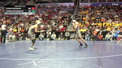 2A-138 lbs Semifinal - Logan McDonald, Grinnell vs Kaiden Dietzenbach, Burlington Notre Dame