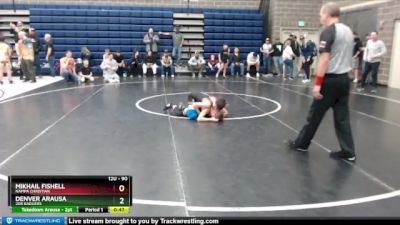 90 lbs Cons. Round 2 - Mikhail Fishell, Nampa Christian vs Denver Arausa, 208 Badgers