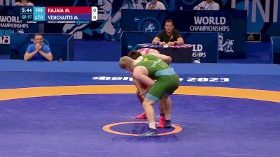 97 kg 1/4 Final - Mihail Kajaia, Serbia vs Mindaugas Venckaitis, Lithuania