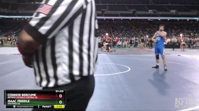 D1-215 lbs Quarterfinal - Connor Bercume, Detroit Catholic Central HS vs Isaac Friddle, Hastings HS