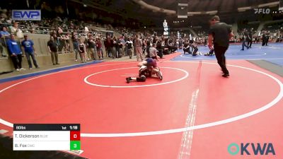 80 lbs Quarterfinal - Tyson Dickerson, Blue Devil Wrestling vs Baze Fox, Cowboy Wrestling Club