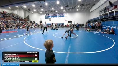 100 lbs Quarterfinal - Brecon Himle, Douglas Middle School vs Tayvin Campbell, Centennial Middle School