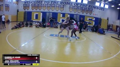 130 lbs Cons. Round 2 - Jada Williams, Mayhem Wrestling Club vs Gabrielle Asabi, Unattached