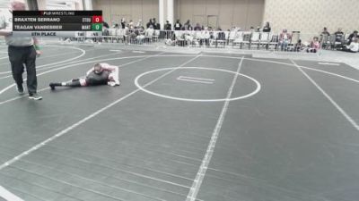 95 lbs 5th Place - Braxten Serrano, Stout Wrestling Academy vs Teagan Vanbebber, Mantanona TC