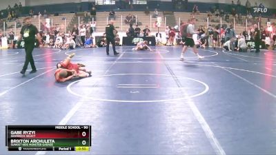 90 lbs Cons. Semi - Gabe Ryzyi, Shamrock Select vs Brixton Archuleta, Sunkist Kids Monster Garage