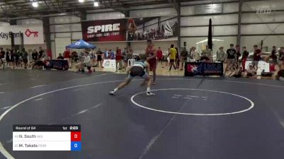 79 kg Round Of 64 - Nick South, Indiana RTC vs Myles Takats, Perrysburg Wrestling Club