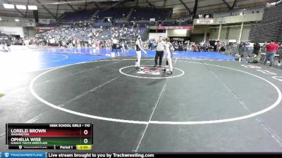 110 lbs Round 3 - Ophelia Wise, Ilwaco Youth Wrestling vs Lorelei Brown, Washington