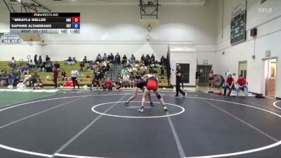 117 lbs Cons. Semi - Mikayla Weller, Bakersfield College vs Saphire Altamirano, Skyline College