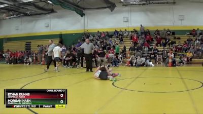 150 lbs Cons. Round 3 - Ethan Kuhns, Jonathan Alder vs Morgan Hash, River Valley (bidwell)