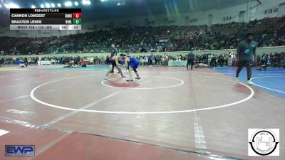 130 lbs Consi Of 16 #1 - Cannon Longest, Duncan Middle School vs Braxton Lewis, Noble Takedown Club