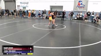 115 lbs Quarterfinal - Mary Evon, Bethel Freestyle Wrestling Club vs Cora Velasco, Juneau Youth Wrestling Club Inc.