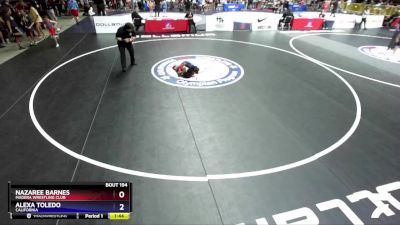 57 lbs Quarterfinal - Nazaree Barnes, Madera Wrestling Club vs Alexa Toledo, California