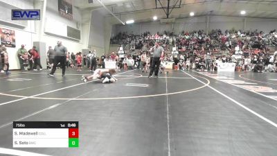 75 lbs Quarterfinal - Spencer Madewell, Collinsville Cardinal Youth Wrestling vs Sebastian Soto, Bartlesville Wrestling Club