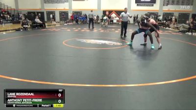 157 lbs Cons. Round 1 - Anthony Petit-Frere, Cedar Rapids Jefferson vs Lane Rozendaal, Newton