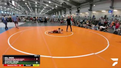 72 lbs Champ. Round 1 - Easton Cross, Rio Vista Wrestling vs Sol Diers, Dripping Springs Youth Sports Association Wrestling Club