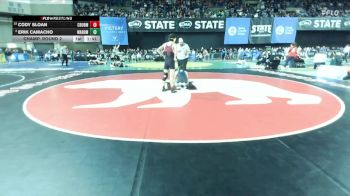 Boys 1B/2B 138 Champ. Round 2 - Erik Camacho, Warden vs Cody Sloan, Columbia (Burbank)