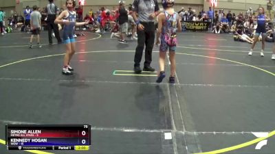 75 lbs Cross Bracket (8 Team) - Simone Allen, Metro All Stars vs Kennedy Hogan, WOW