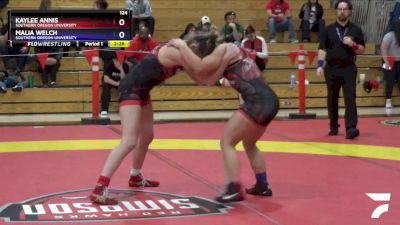 124 lbs Cons. Semi - Kaylee Annis, Southern Oregon University vs Malia Welch, Southern Oregon University