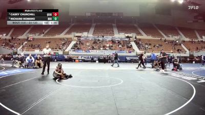 D1-120 lbs Quarterfinal - Casey Churchill, Queen Creek High School vs Richard Romero, Marana High School