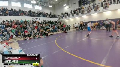 115 lbs Champ. Round 1 - Weston Loeper, Powell Middle School vs Jasper Lopez, Lovell Middle School