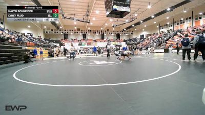 135 lbs Quarterfinal - Halyn Schneider, Wyandotte HS Girls vs Lynly Flud, Hilldale