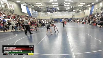 73 lbs Quarterfinal - Cannon Hunt, Sanderson Wrestling Academy vs Braxton Bringhurst, Westlake