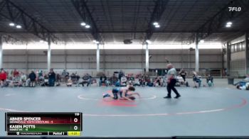 119 lbs Round 3 (4 Team) - Abner Spencer, Grangeville Youth Wrestling vs Kasen Potts, Hawks WC