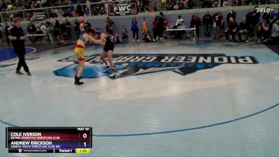 97 lbs Quarterfinal - Andrew Erickson, Juneau Youth Wrestling Club Inc. vs Cole Iverson, Bethel Freestyle Wrestling Club