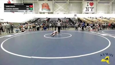 110 lbs Semifinal - Zane White, Penn Yan Wrestling Club vs Aurora Maring, WRCL Wrestling Club