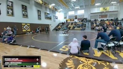 98 lbs 1st Place Match - Josh Hernandez, Cody Middle School vs Ryker Sayler, Thermopolis Middle School