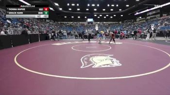 135 lbs Cons. Semi - Tionna Napue, Hays Hs vs Grace Hare, Wichita-Kapaun Mt.Carmel Hs