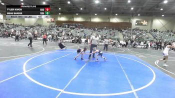 62 lbs Consi Of 8 #1 - Tyler Kwon, Gold Rush Wrestling vs Beau Bakkie, Yuba Sutter Combat