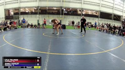 102 lbs Round 1 (8 Team) - Lyla Tillman, California vs Doria Hamlet, Tennessee